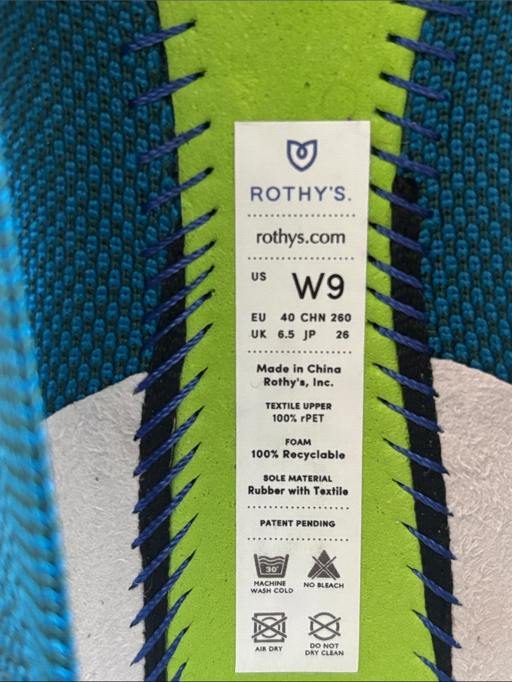 Rothy’s Point Flats, Teal Blue Size 9 - Picture 2 of 2
